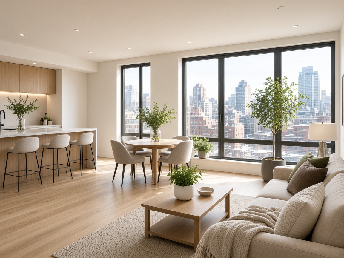 Bright apartment after cleaning
