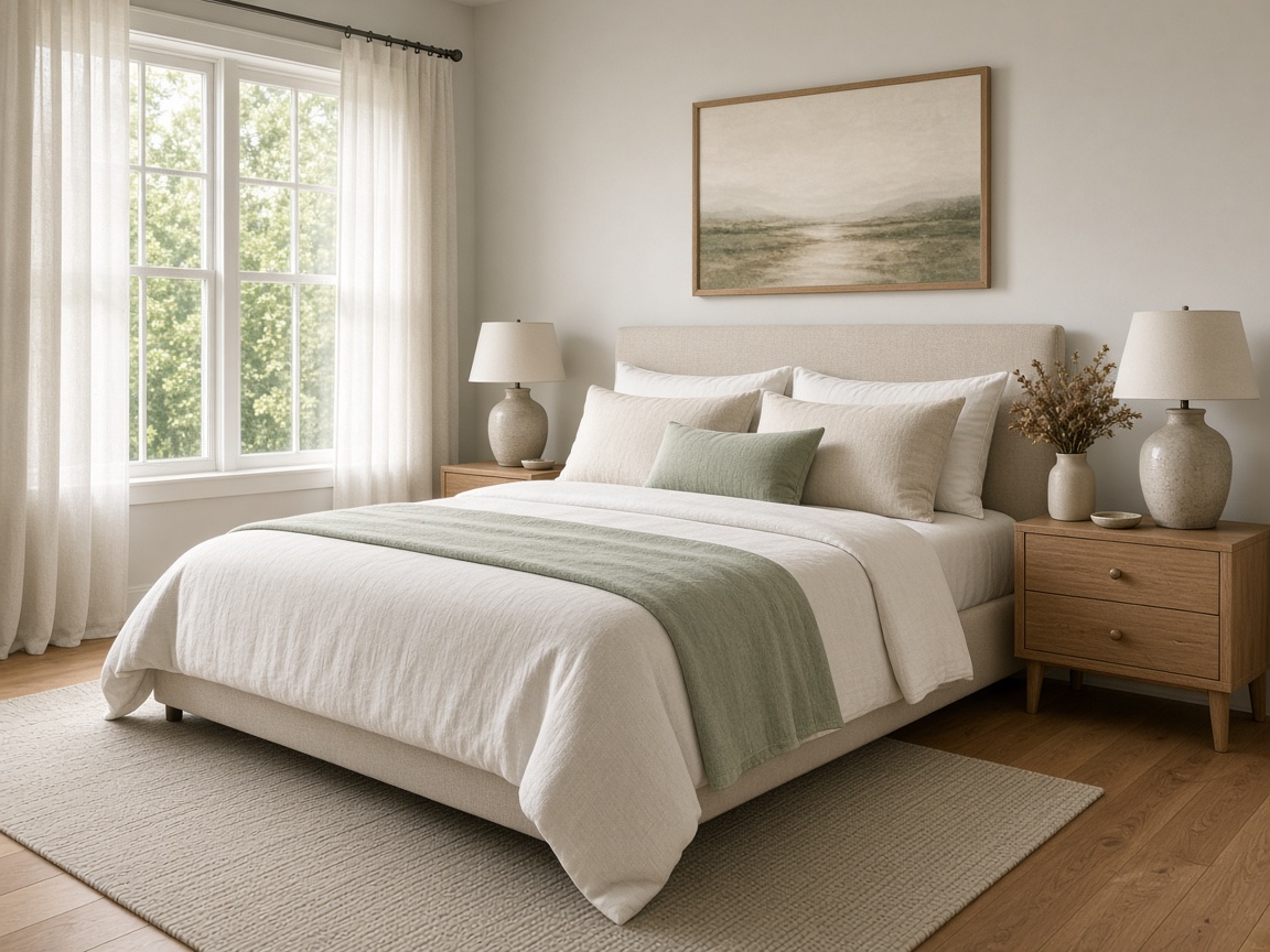Freshly made bedroom